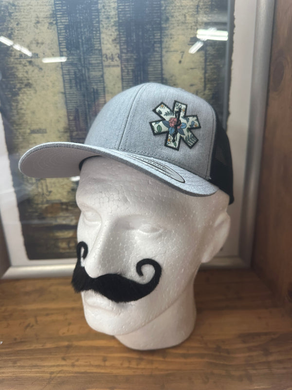 EMS Floral Pattern Star of Life Hat - Floral Pattern B