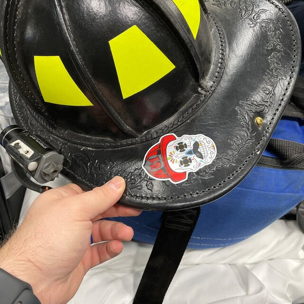 Day of the Dead Firefighter Sticker