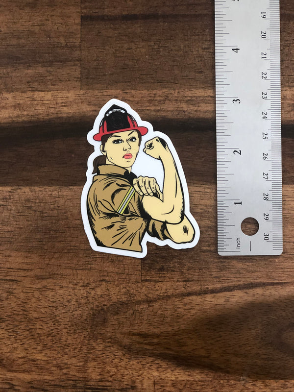 Rosie the Riveter Firefighter sticker