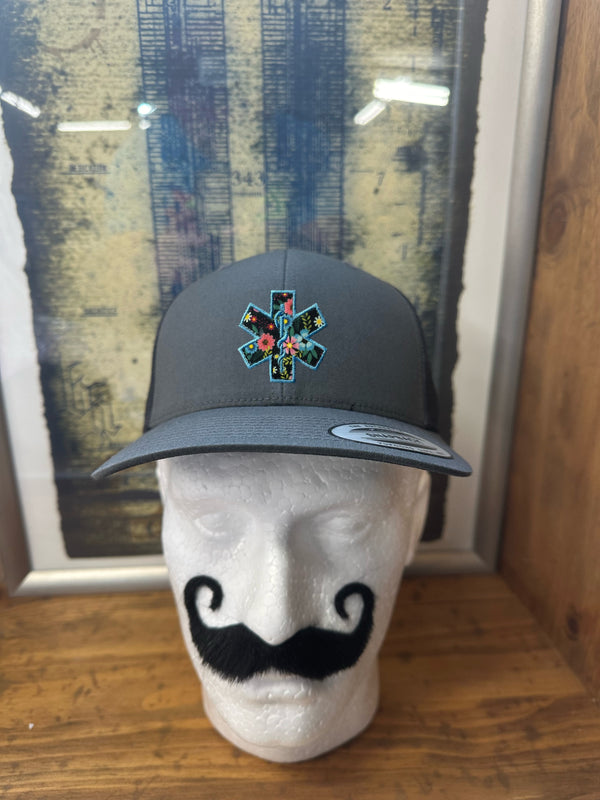 EMS Floral Pattern Star of Life Hat - Floral Pattern C
