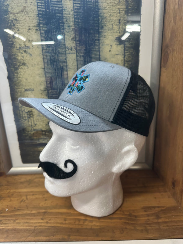 EMS Floral Pattern Star of Life Hat - Floral Pattern C