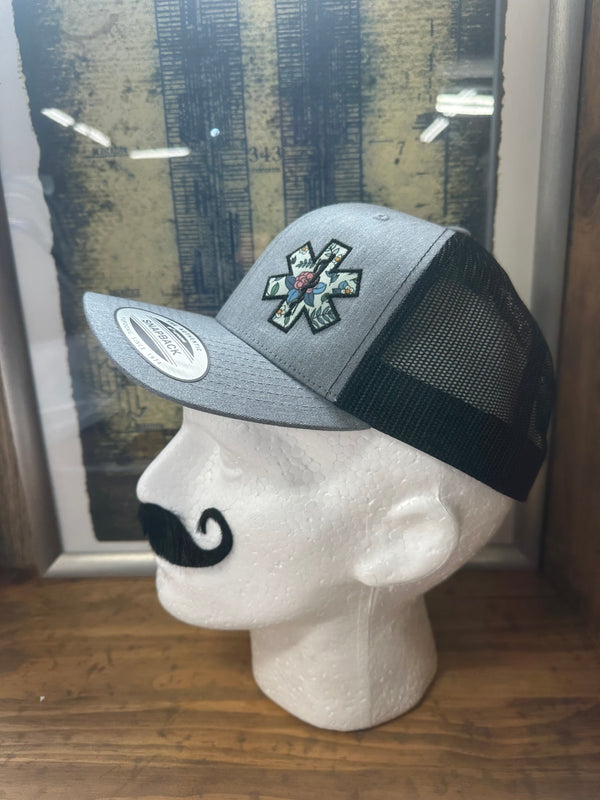 EMS Floral Pattern Star of Life Hat - Floral Pattern B