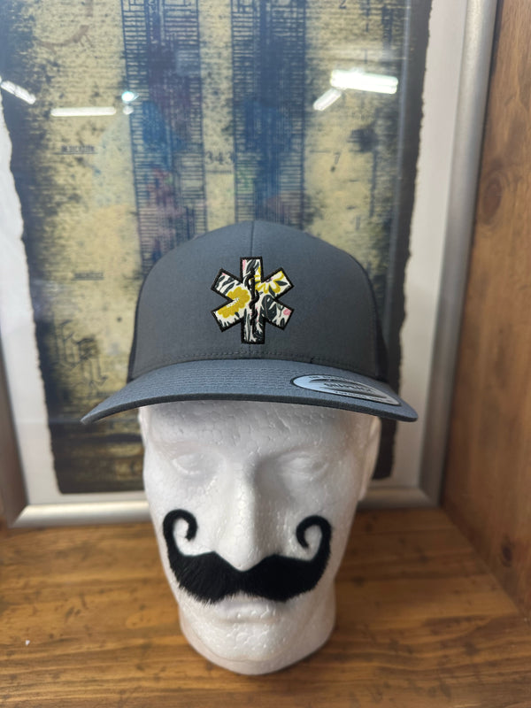 EMS Floral Pattern Star of Life Hat - Floral Pattern A