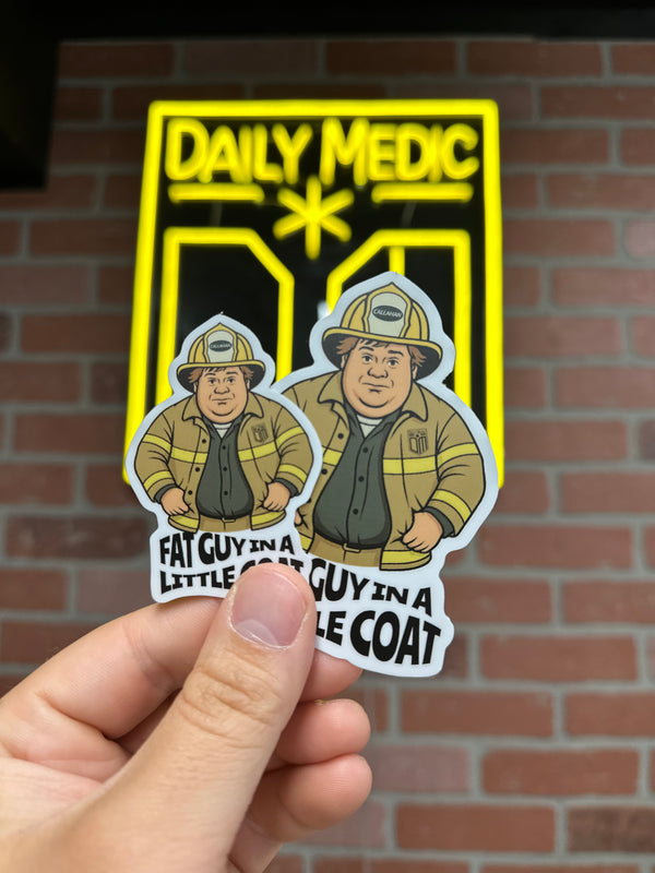 Fat Guy in a Little Coat Sticker