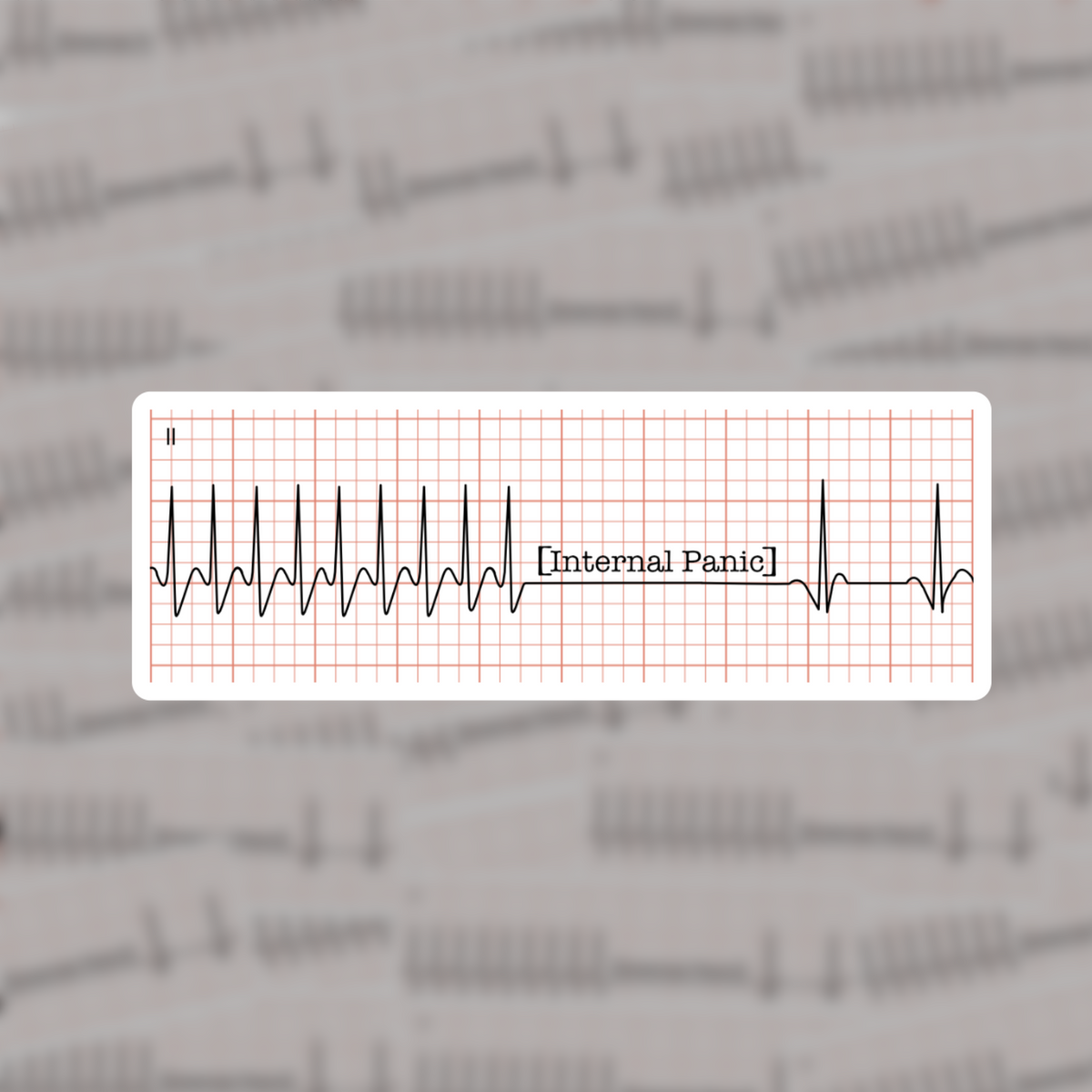 Internal Panic Cardioversion EKG Sticker