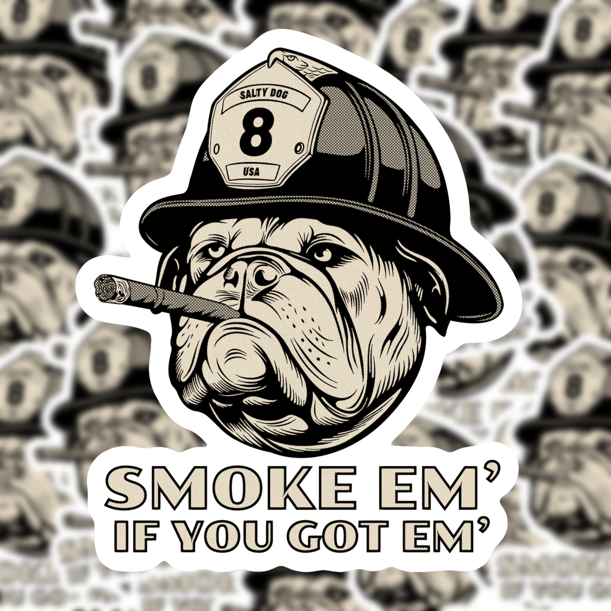 Smoke Em' If You Got Em' Bulldog Sticker