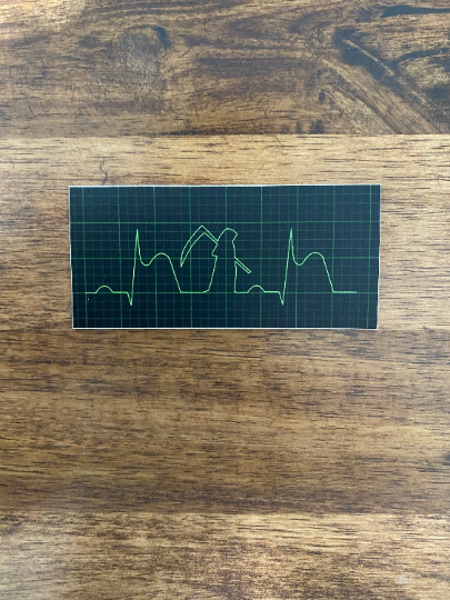 Grim Reaper STEMI EKG Strip Sticker